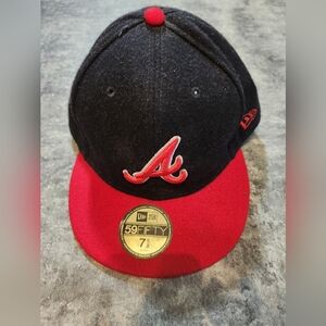 Atlanta Braves New Era Home Authentic On-Field 59FIFTY Fitted Hat SZ 7 5/8